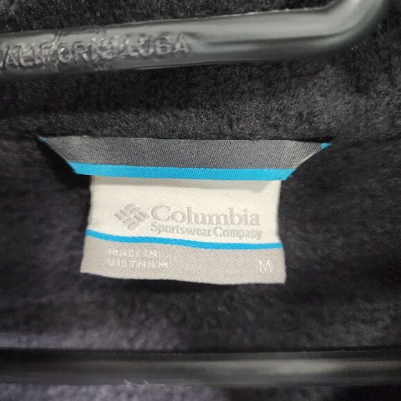 Mens Gray & Black Columbia Fleece Sweatshirt 1/4 Zip Long Sleeve Mock Neck M - Picture 8 of 12